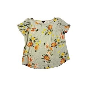 Ann Taylor Factory Floral Print Short Sleeve Top - Women's Medium